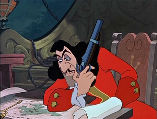 Capitan Uncino in una scena del film d'animazione Le avventure di Peter