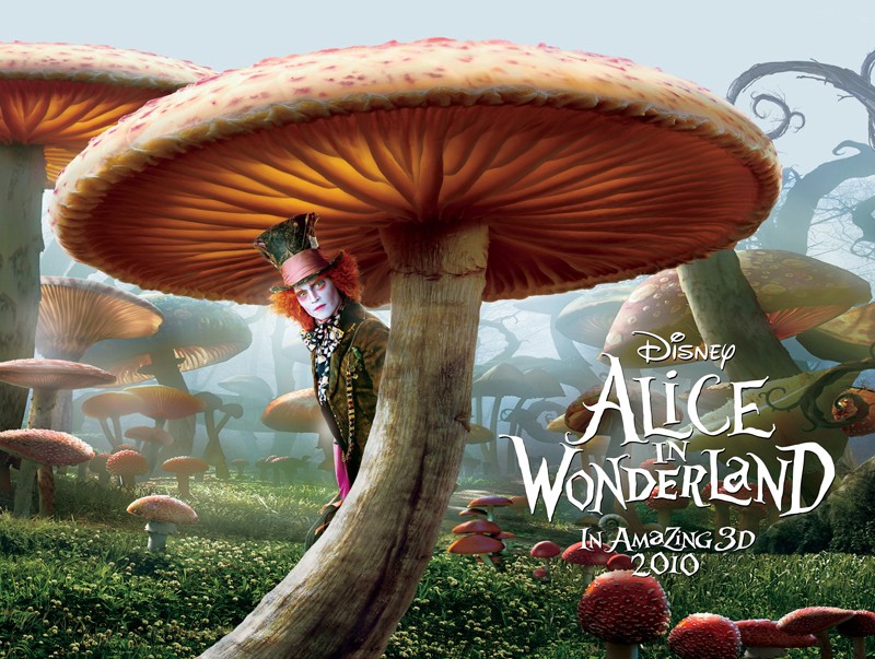 Il Cappellaio Delle Avventure Di Alice Un Poster orizzontale di Alice In Wonderland con Il Cappellaio Matto