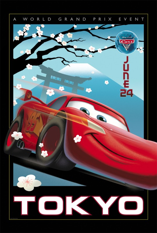 Un poster vintage per Cars 2 Tokyo 195867 Movieplayer.it