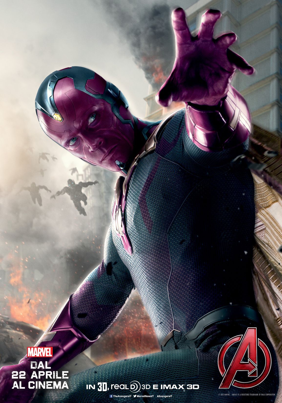 Avengers: Age of Ultron, Paul Bettany nel character poster italiano di