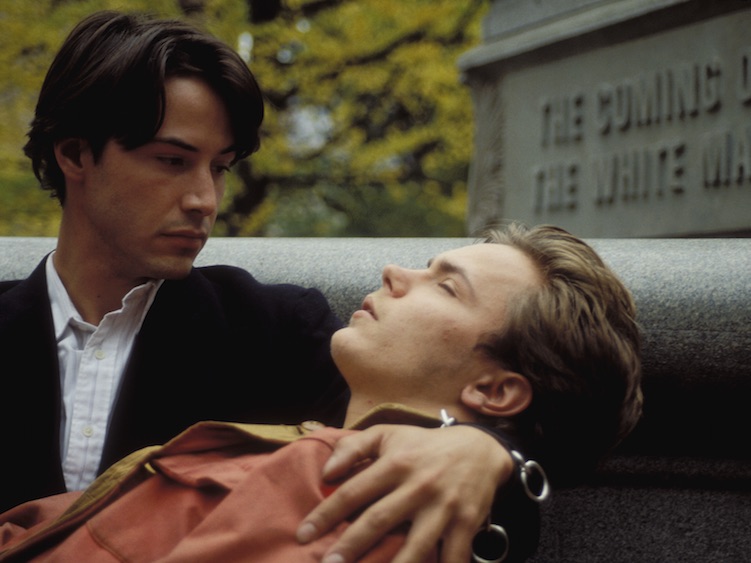 Belli e dannati Keanu Reeves e River Phoenix in una scena del film