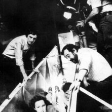 Sul set di Demoni: Lamberto Bava, Dario Argento e sua figlia Fiore