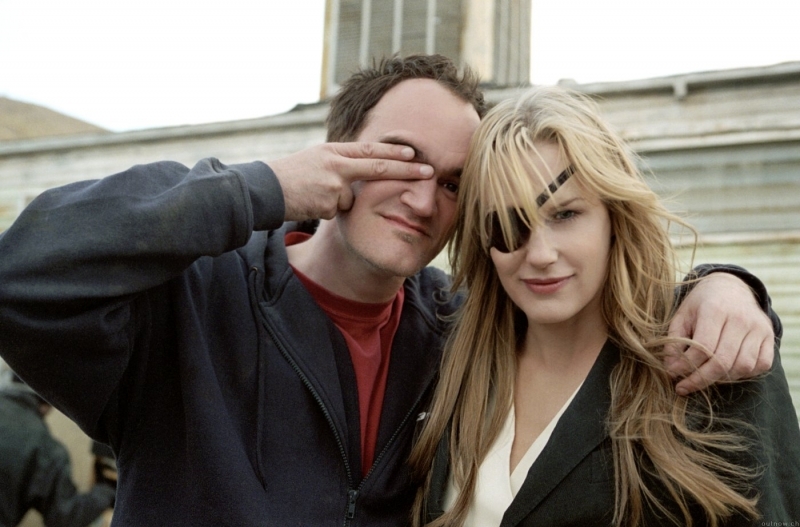 Quentin Tarantino e Daryl Hannah scherzano sul set di Kill Bill: Volume 2