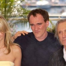 Daryl Hannah, Quentin Tarantino e David Carradine al photocall di Cannes 2004