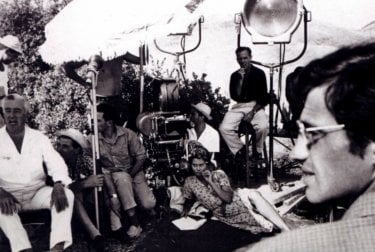 Jean Paul Belmondo, Sophia Loren e Vittorio de Sica sul set de La ciociara