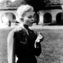 Kim Novak sul set de La donna che visse due volte (Vertigo, 1958)