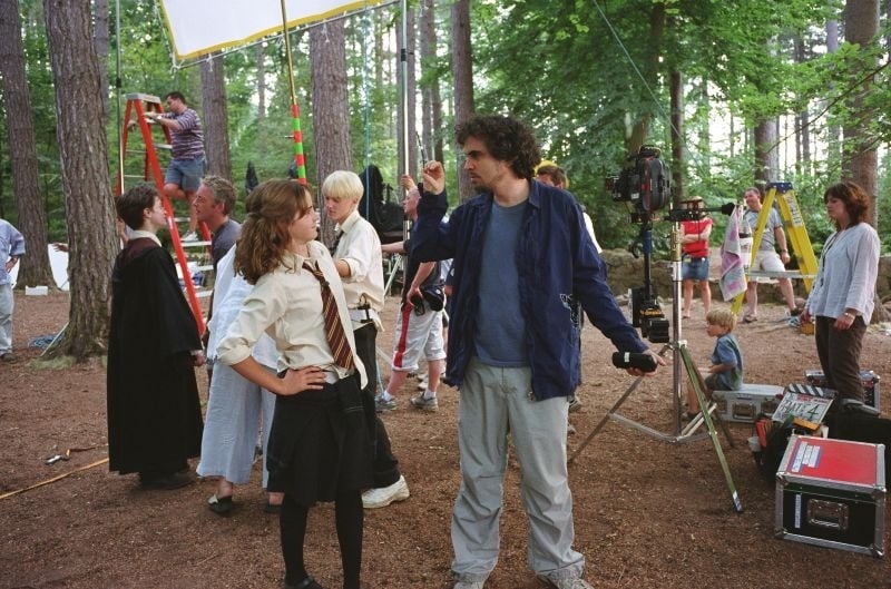 Alfonso Cuarón istruisce Emma Watson sul set di Harry Potter e il prigioniero di Azkaban