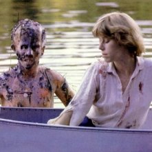 Ari Lehman ed Adrienne King durante una pausa delle riprese di Venerdì 13