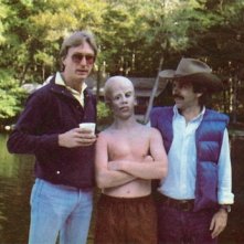 Foto di gruppo sul set di Venerdì 13: Steve Miner, Ari Lehman e Sean Cunningham
