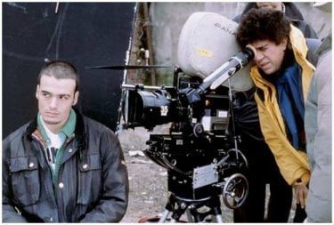 Liberto Rabal e Pedro Almodovar sul set di Carne Tremula