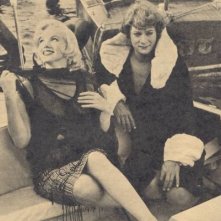 Marilyn Monroe e Jack Lemmon sul set di A qualcuno piace caldo