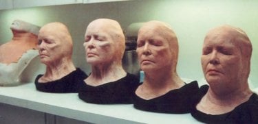 Vari stadi del make up della trasformazione di Ellen Burstyn in Requiem for a Dream ad opera di Vincent J. Guastini