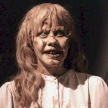 Linda Blair sul set de L'esorcista, in una foto per il make up test