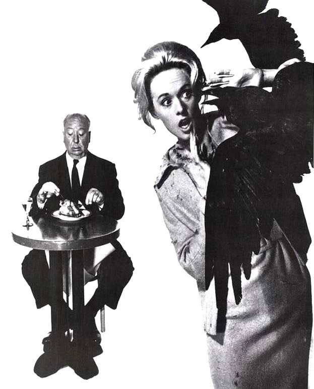 Alfred Hitchcock E Tippi Hedren In Una Simpatica Immagine Promozionale Per Gli Uccelli 5057