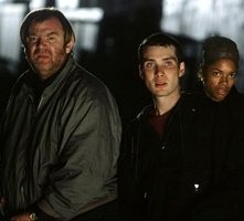 Brendan Gleeson, Cillian Murphy e Naomie Harris in una scena di 28 giorni dopo