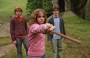 Emma Watson, Daniel Radcliffe e Rupert Grint in una scena di Harry Potter e il prigioniero di Azkaban