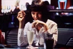 Uma Thurman in una scena di Pulp Fiction