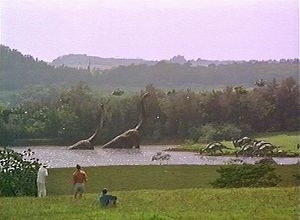 Una scena di Jurassic Park