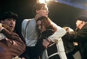 Leonardo DiCaprio and Kate Winslet in a scene from Titanic