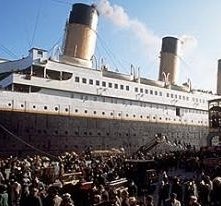 Una scena di Titanic di James Cameron