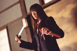 La perfida Chiaki Kuriyama in una scena di Kill Bill: Volume 1