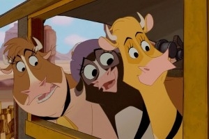 Immagine tratta dal film Mucche alla riscossa (Home on the Range, 2004)