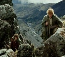 Elijah Wood e Sean Astin in una immagine di Il signore degli anelli - Le due torri