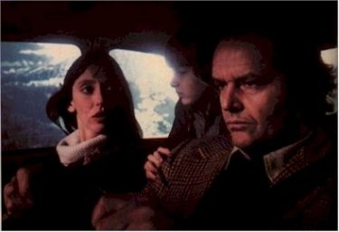 Jack Nicholson, Danny Lloyd e Shelley Duvall in una scena di Shining
