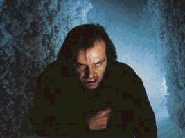 Jack Nicholson in una sequenza di Shining