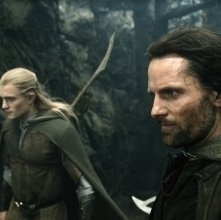 Orlando Bloom e Viggo Mortensen in una scena di Il signore degli anelli - Il ritorno del re
