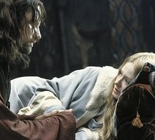 Viggo Mortensen e Miranda Otto in una scena di Il signore degli anelli - Il ritorno del re