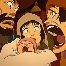 Una scena di Tokyo Godfathers