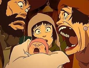 Una scena di Tokyo Godfathers