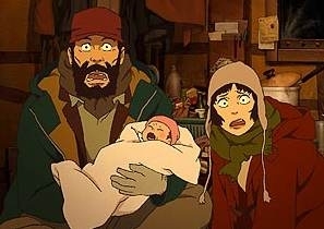 Una scena di Tokyo Godfathers