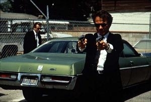 Harvey Keitel e Tim Roth in una scena di Le Iene.