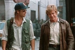 Brad Pitt e Robert Redford in una scena di Spy Game