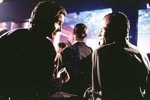 Christian Bale e Willem Dafoe in una scena di American Psycho