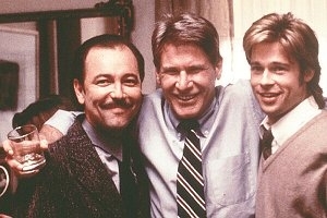 Rubén Blades, Harrison Ford e Brad Pitt sul set di L'Ombra del diavolo