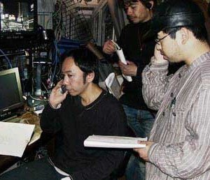 Takashi Shimizu sul set del film Marebito