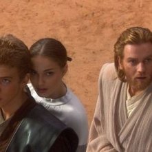 Hayden Christensen, Natalie Portman e Ewan McGregor in Star Wars ep. II