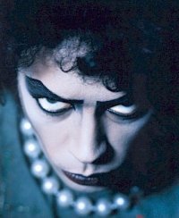 Una immagine promozionale di Tim Curry per The Rocky Horror Picture Show