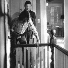 Nick Castle e John Carpenter sul set di Halloween (1978)