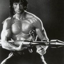 Sylvester Stallone in una foto promozionale per Rambo