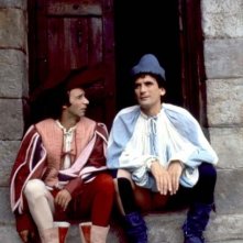Massimo Troisi e Roberto Benigni sul set di Non ci resta che piangere