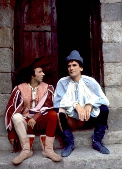 Massimo Troisi e Roberto Benigni sul set di Non ci resta che piangere