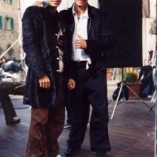 Costantino Vitagliano e Daniele Interrante sul set di Troppo Belli