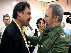 Fidel Castro ed Oliver Stone in una scena di Comandante