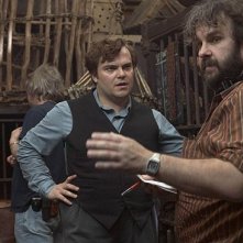 Jack Black e Peter Jackson sul set di King Kong