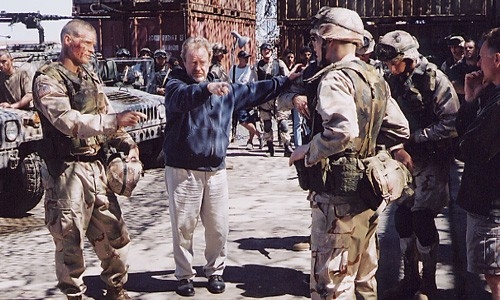 Ridley Scott sul set di Black Hawk Down