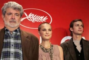 George Lucas, Natalie Portman e Hayden Christensen em Cannes